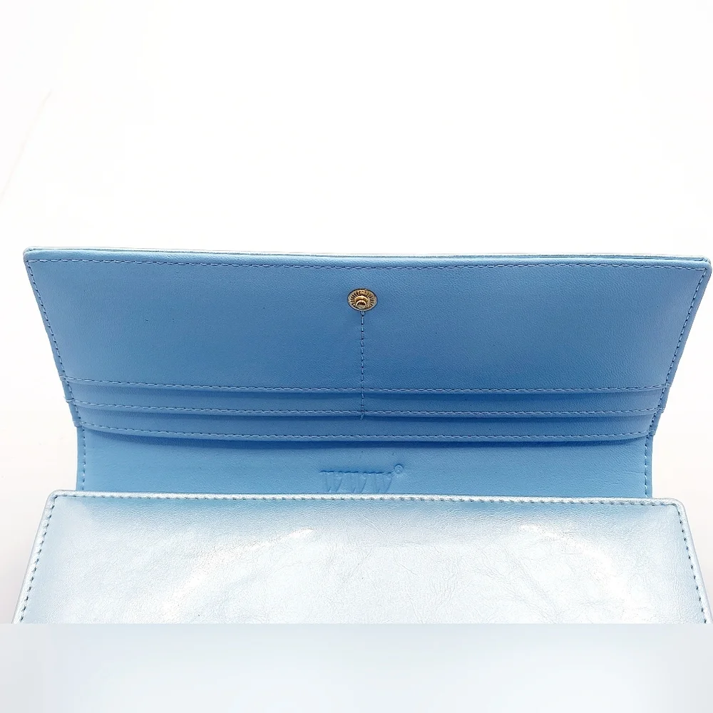 Blue RFID Blocking‎ Large Capacity Wallet Clutch Credit Card Holder